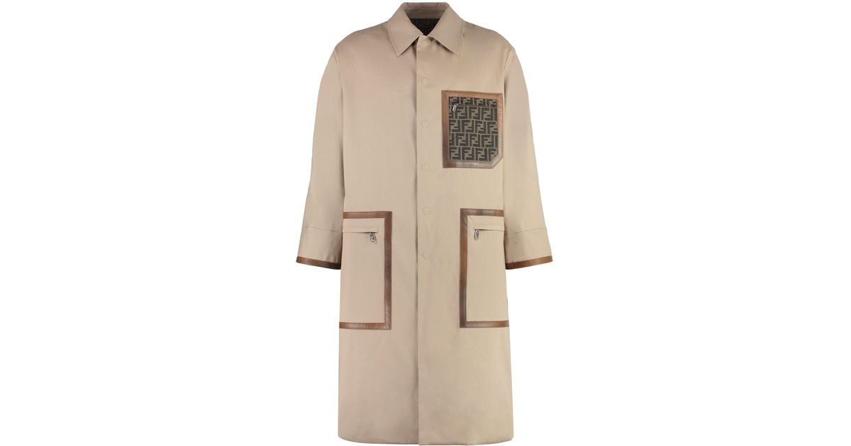 Fendi Reversible Trench Coat In Marrone