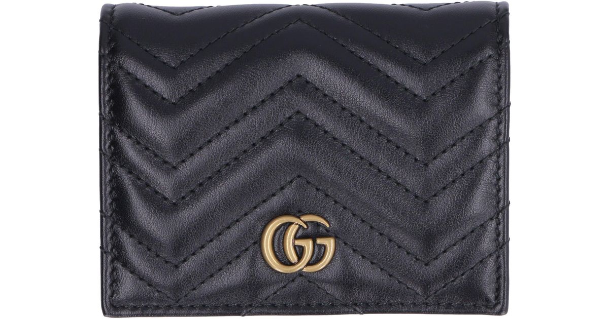 Gucci Petite Marmont Coated-canvas And Metallic Textured-leather Wallet in  Natural