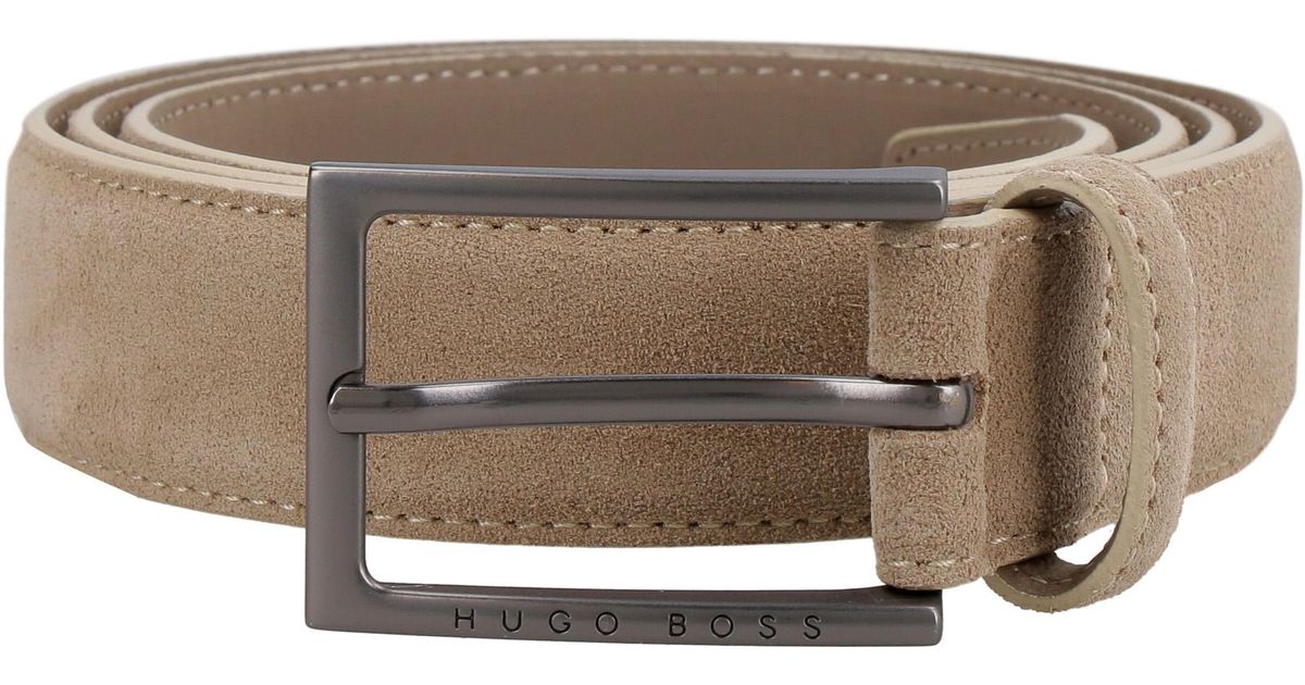 BOSS by HUGO BOSS Suede Belt With Metal Logoed Buckle for Men Lyst