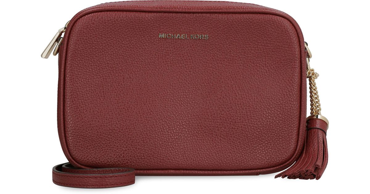 MICHAEL Michael Kors Ginny Leather Crossbody Bag in Red | Lyst