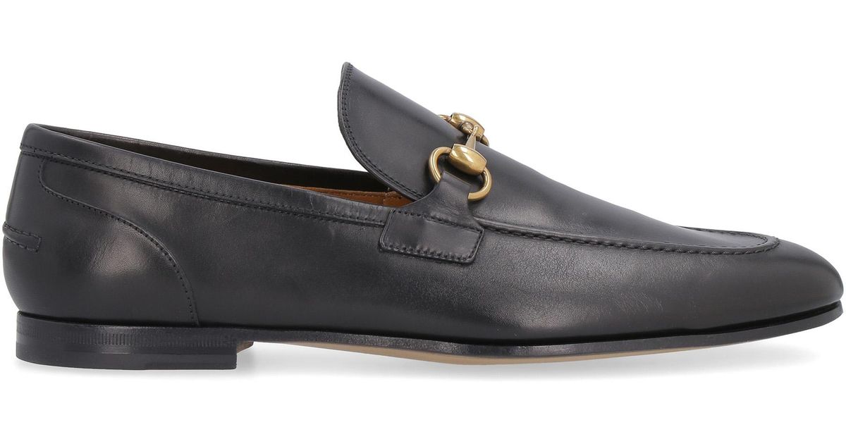 Gucci Jordaan Leather Loafers In Black for Men - Save 56% - Lyst
