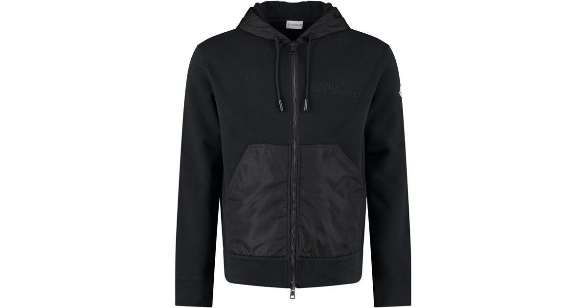 Moncler Synthetic Born To Protect - Full Zip Hoodie in Black for Men - Lyst