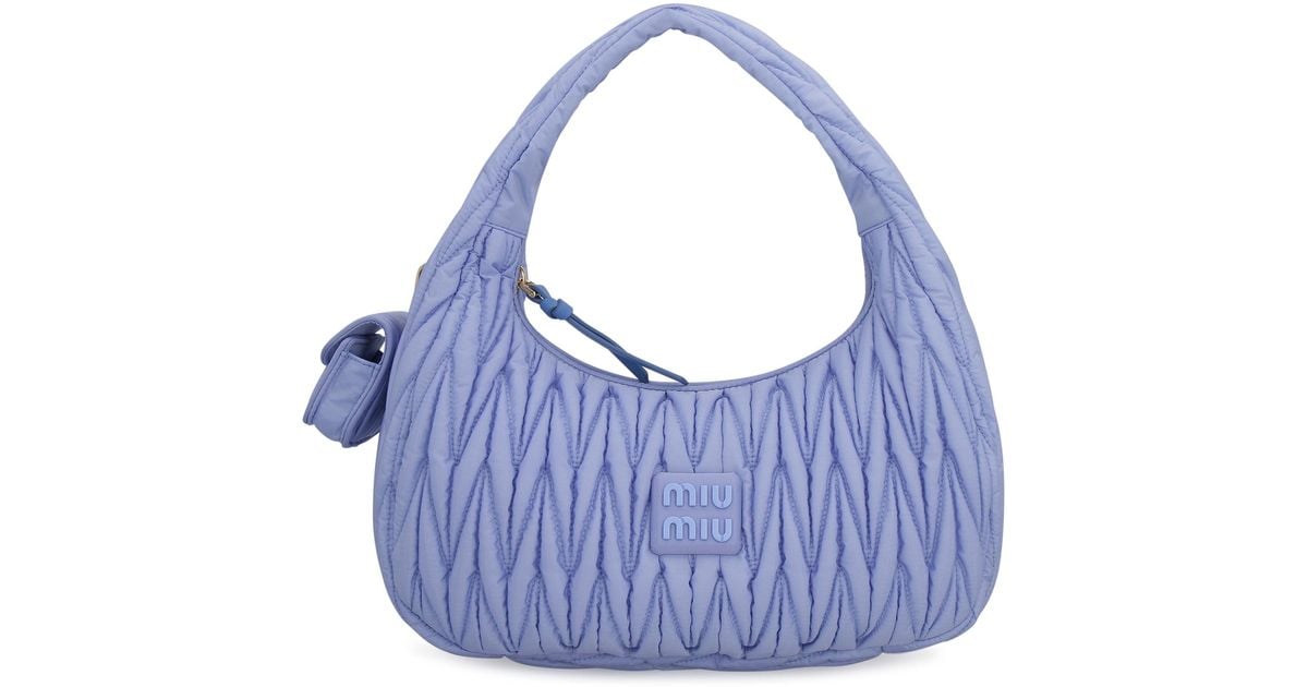 Miu Miu Synthetic Miu Wander Hobo Bag in Blue Lyst