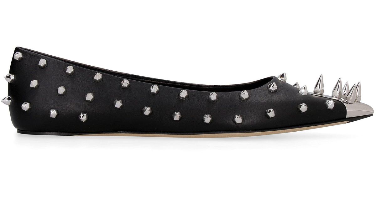 Alexander McQueen Studded Ballerina Flats in Black Lyst