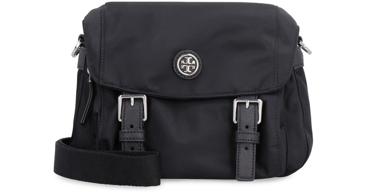Tory Burch Synthetic Virginia Nylon Messenger Bag in Black Lyst