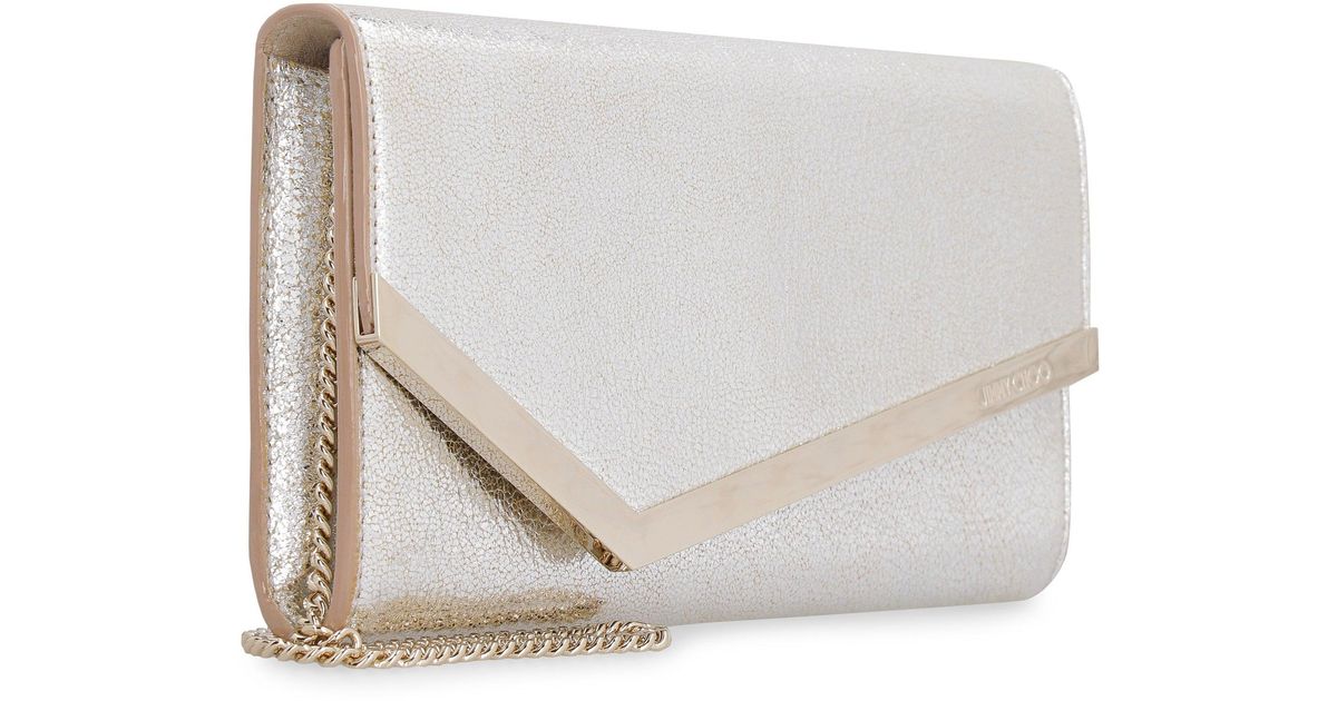 Jimmy Choo Emmie Leather Clutch in White | Lyst