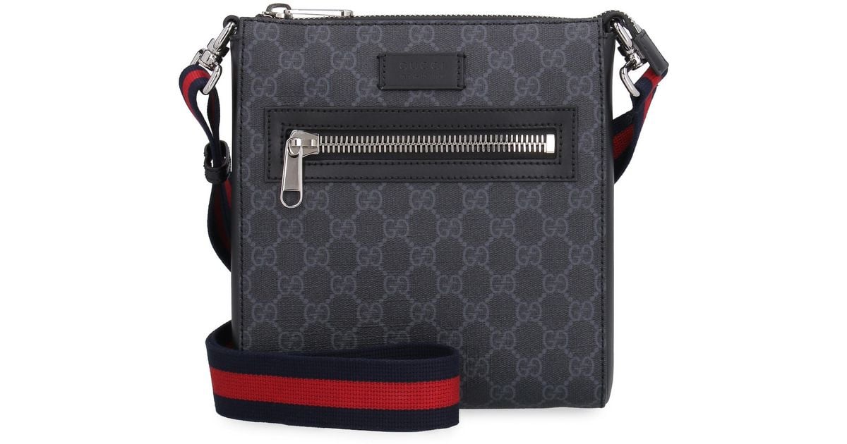 Gucci Leather GG Supreme Crossbody Bag in Black for Men Lyst
