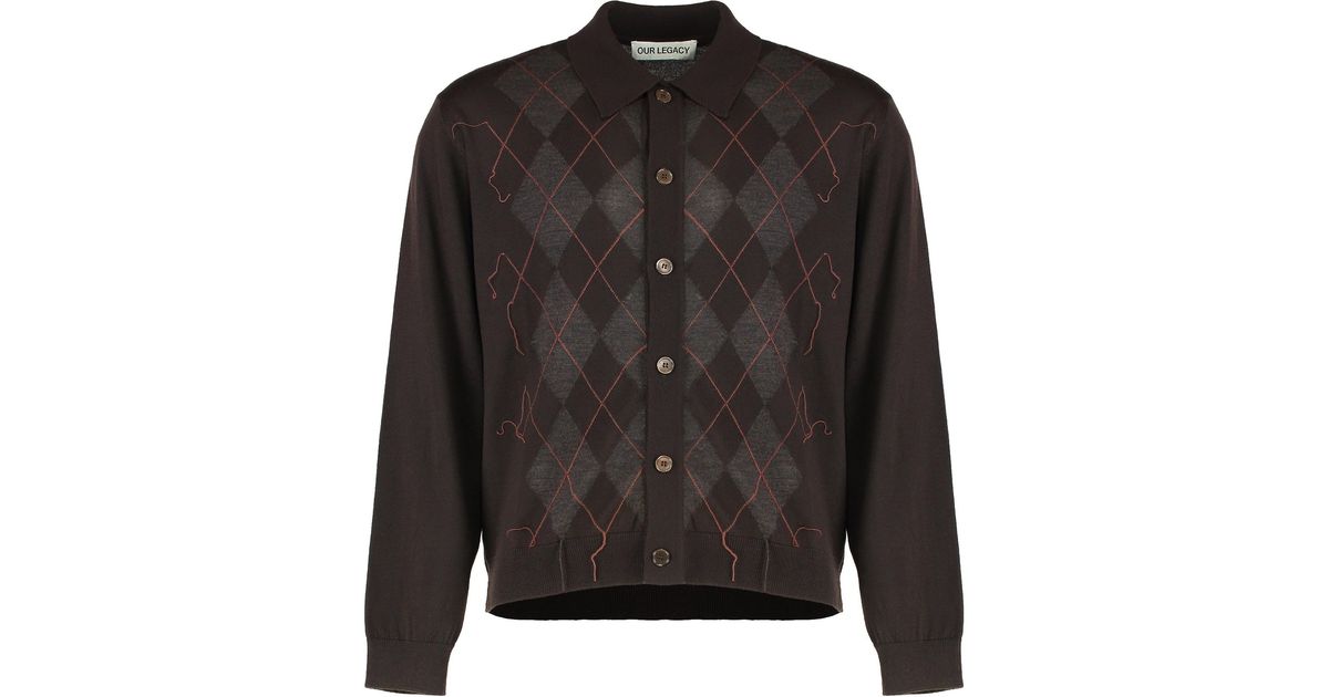 Our Legacy Polo Pub Argyle in Black for Men | Lyst