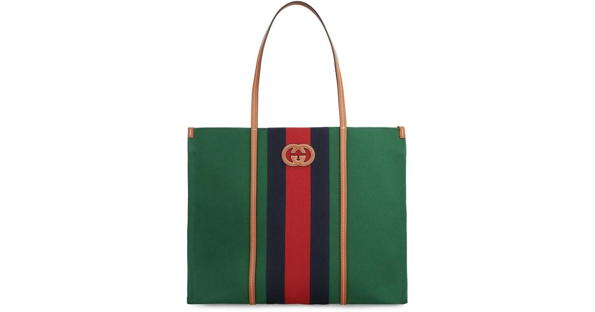 Gucci Interlocking G Tote Bag in Green | Lyst