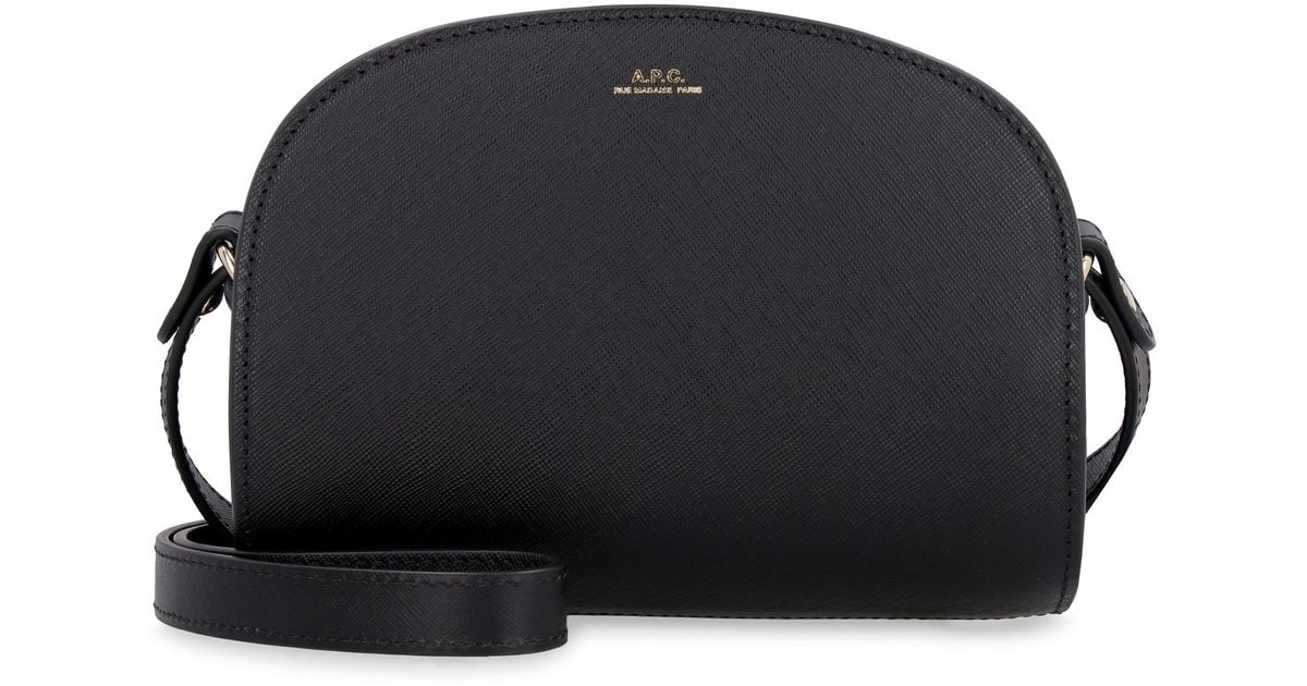 A.P.C. Demilune Leather Crossbody Bag in Black Lyst