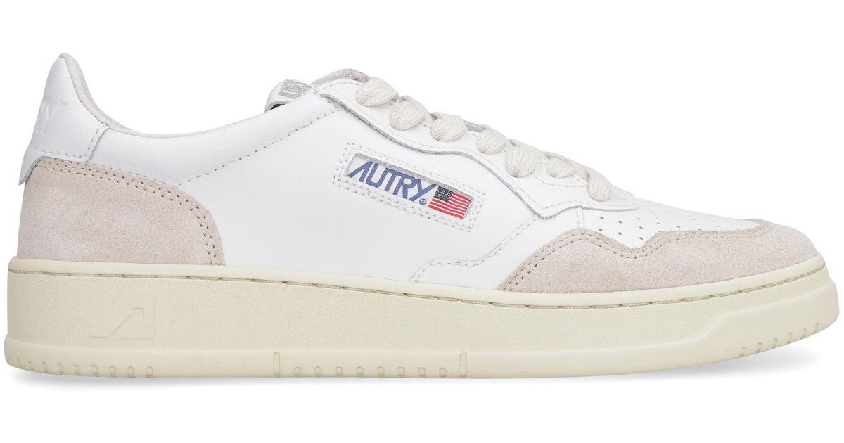 Autry Medalist Leather Low-top Sneakers in White | Lyst