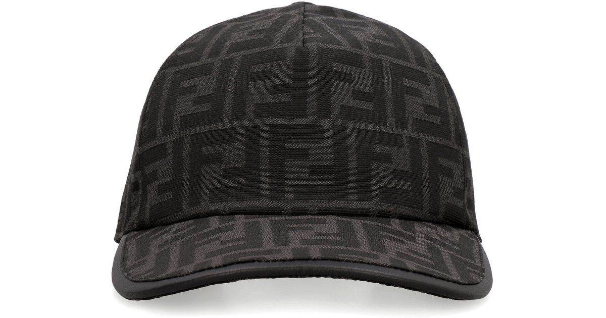 Fendi All Over Logo Baseball Cap in Black for Men | Lyst