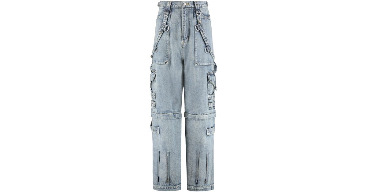 Balenciaga Raver Baggy Studded Jeans in Blue for Men | Lyst