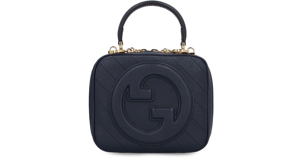 Gucci Interlocking G Shoulder Bag Blue in Calfskin Leather with Silver-tone  - US