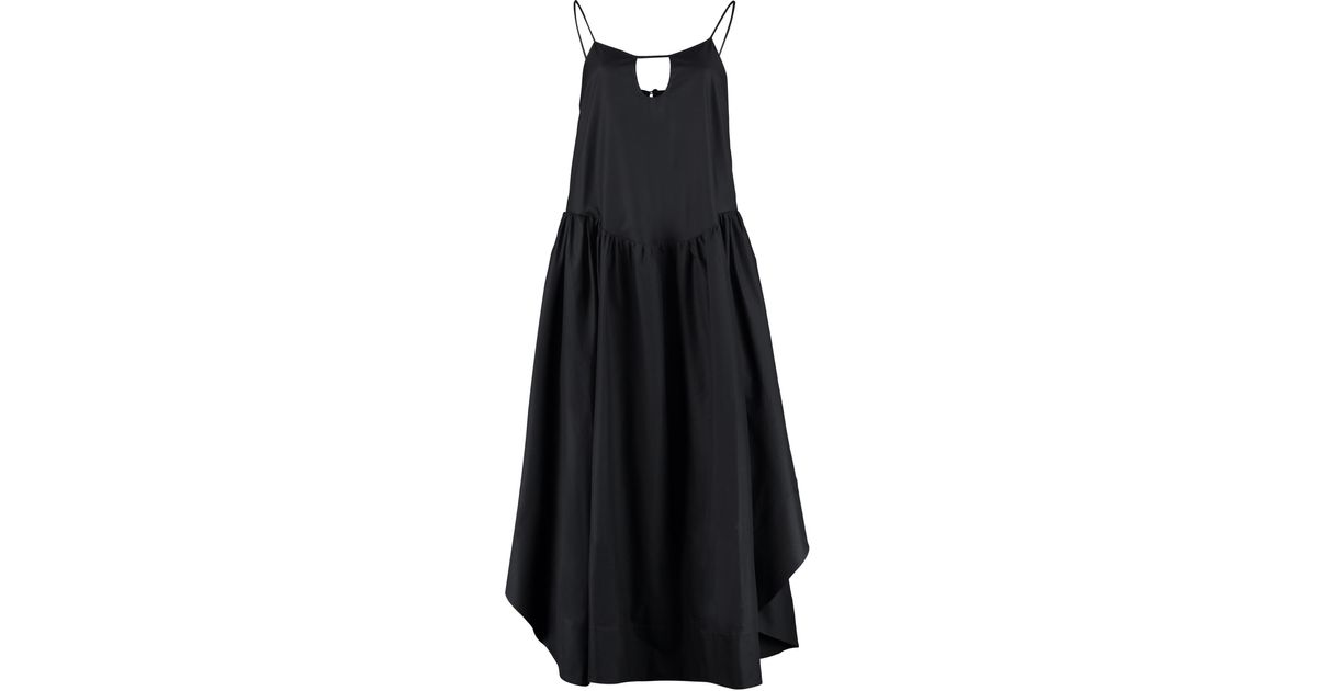 Khaite Norelle Cotton Long Dress in Black - Lyst