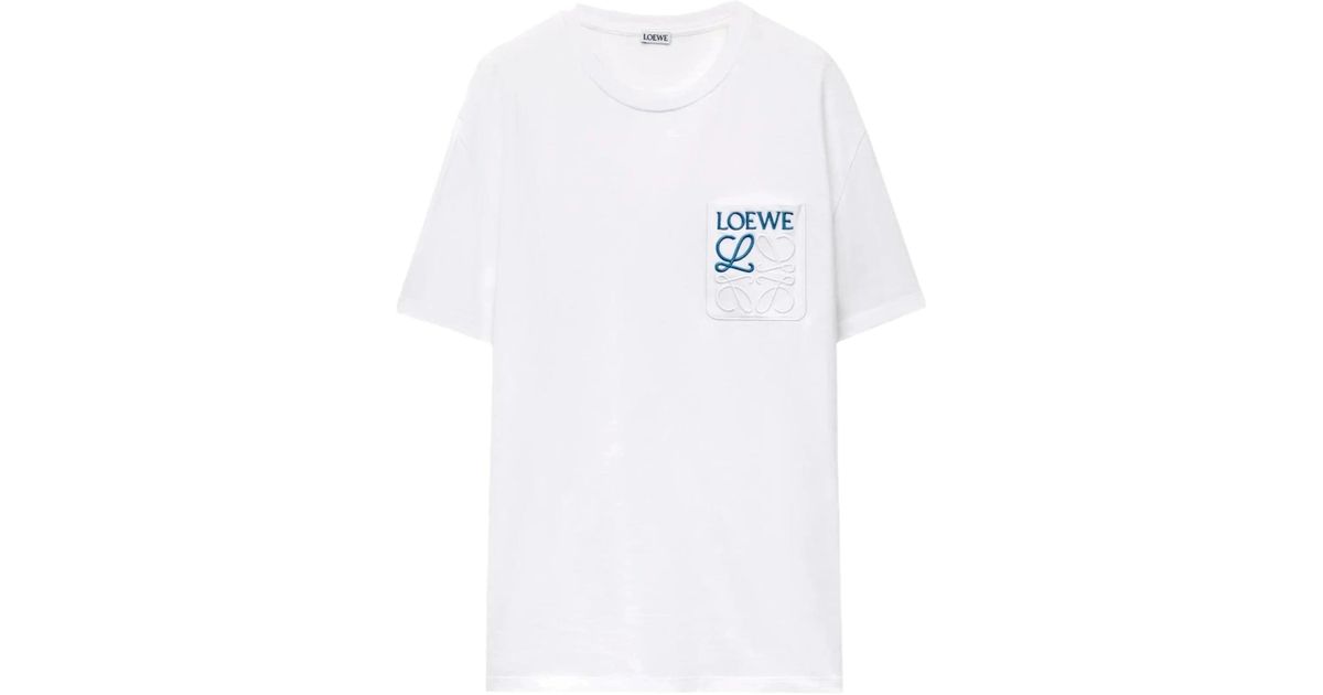 Loewe Anagram Pocket T-Shirt in White for Men | Lyst