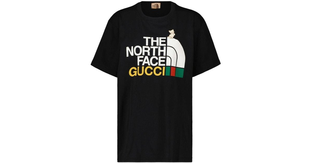 Gucci X The North Face Cat Logo Printed T-Shirt in Black for Men 