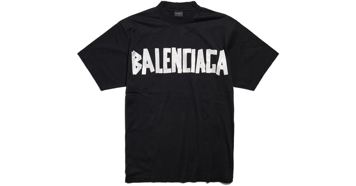 Balenciaga Taped Logo T-Shirt in Black for Men | Lyst
