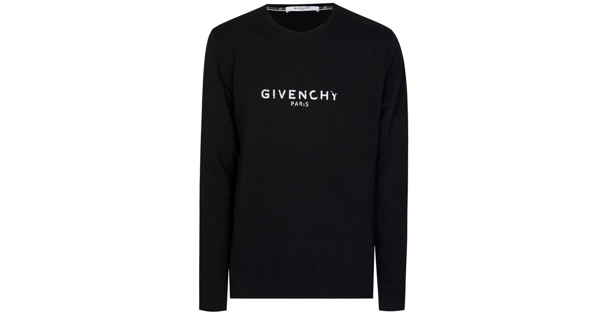 Givenchy Paris Vintage Signature Broken Logo Sweatshirt in Black for Men Lyst