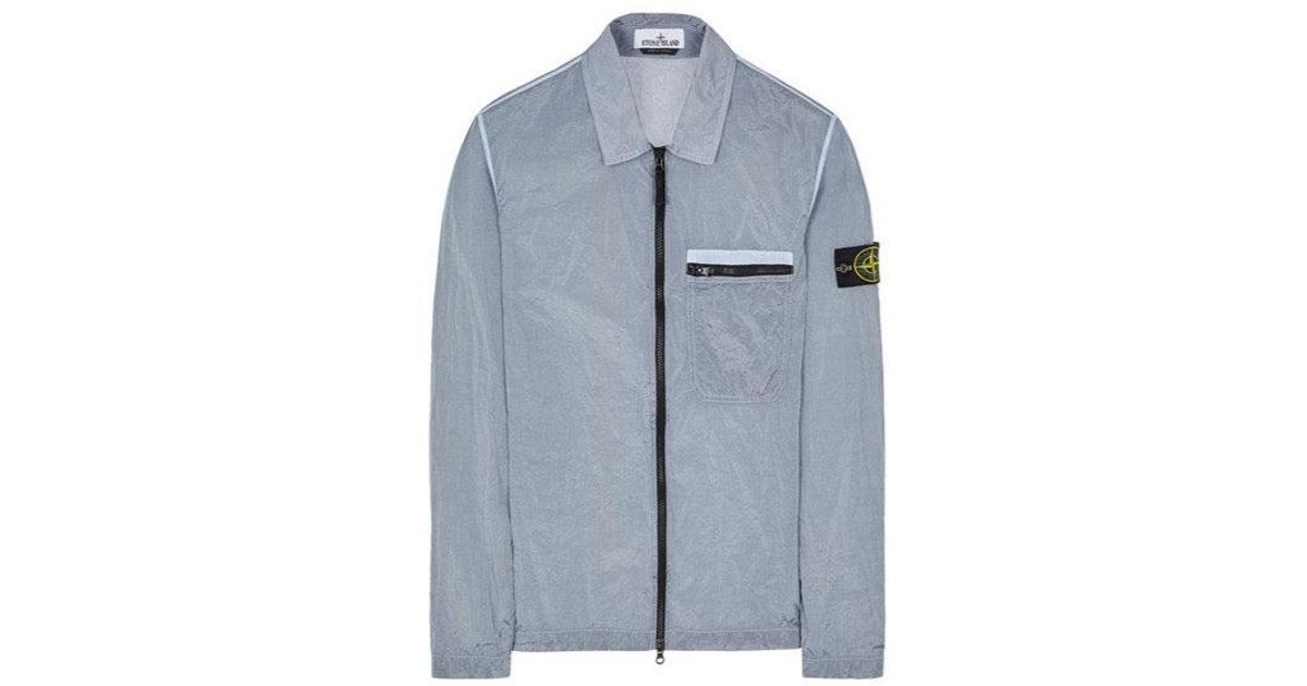 Stone Island Nylon Overshirt in Blue for Men | Lyst