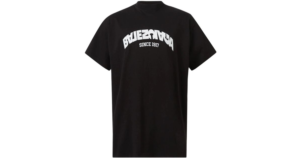 Balenciaga Back Flip Logo T-Shirt in Black for Men | Lyst