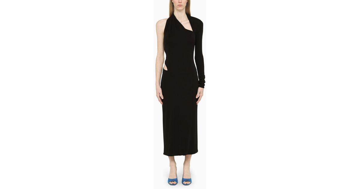 Versace Long Black Gown With Cut Out Details Lyst