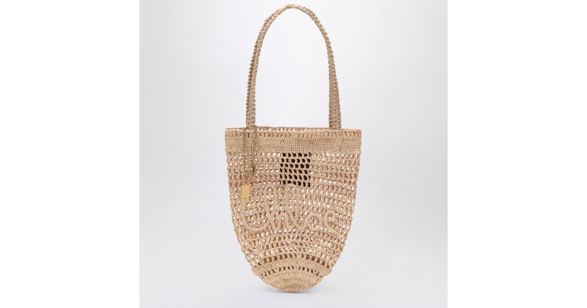 Chloé Small Summer Banana Tote Bag Sand Colour in White