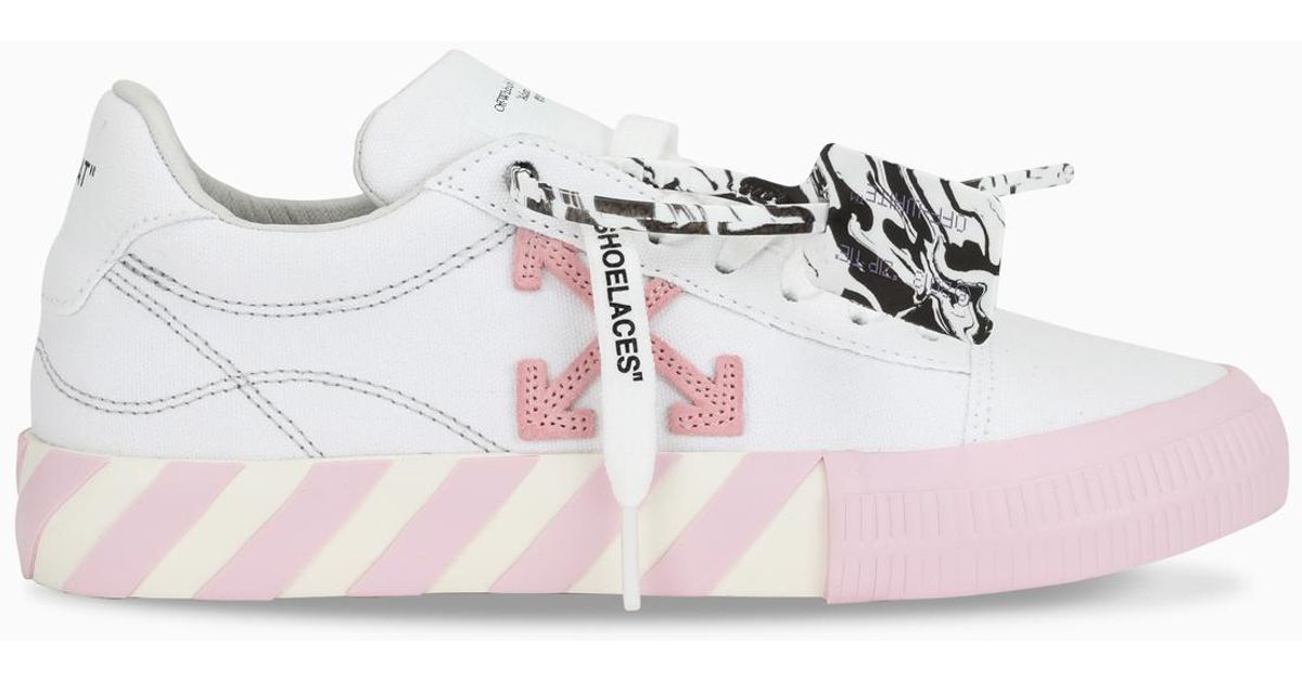 TM Sneaker Vulcanized bianca/rosaOff-White c/o Virgil Abloh in Tela di  colore Bianco | Lyst