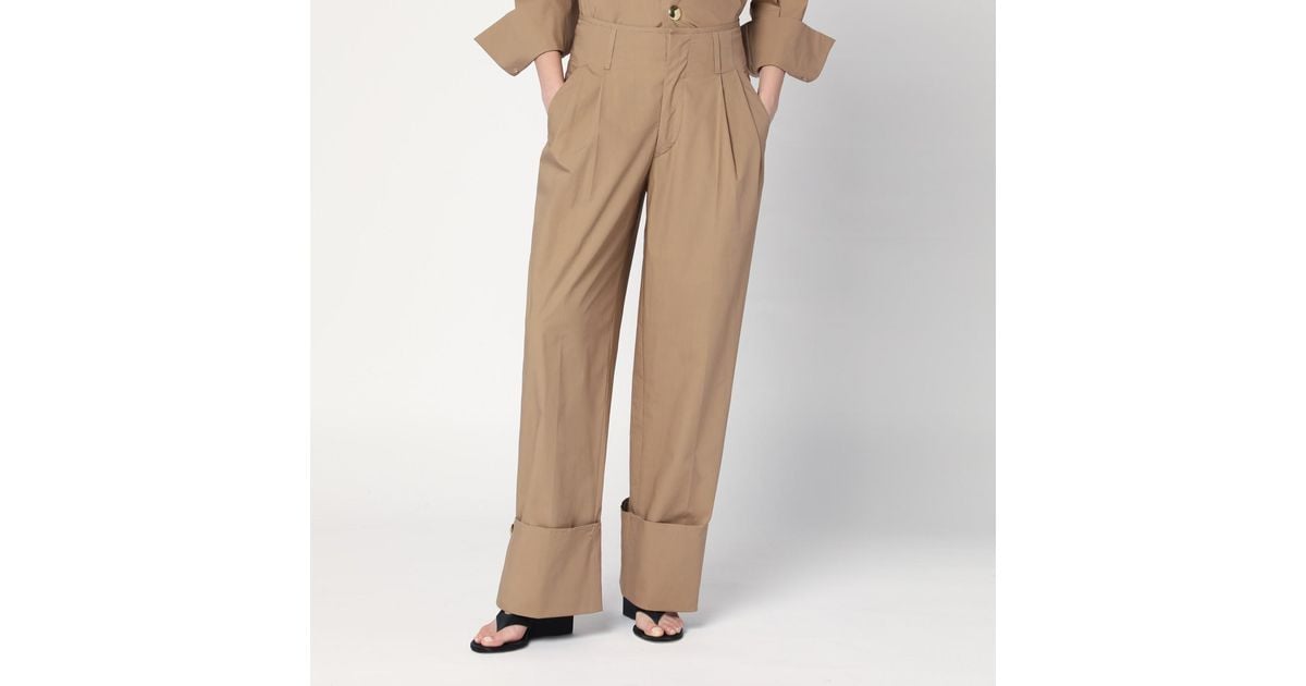 ボトムスその他 DARKPARK Camel-coloured cuffed trousers DARKPARK Camel-coloured Cuffed Trousers in Natural | Lyst