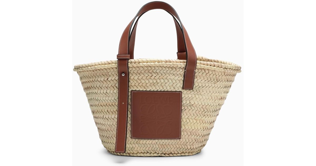 Loewe Natural Straw And Leather Bag in Brown Lyst