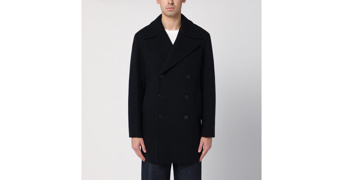 ULLMANN - Double-Face Wool Coat in Navy main image 0
