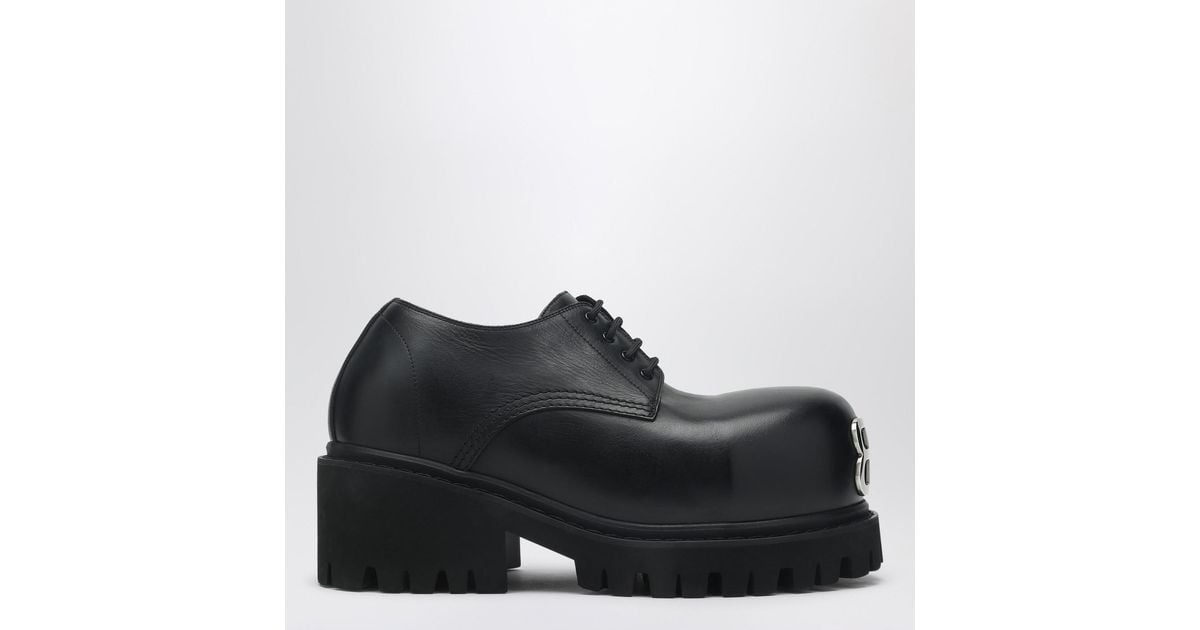Balenciaga Leather Derby Stomper Shoe in Black for Men | Lyst UK