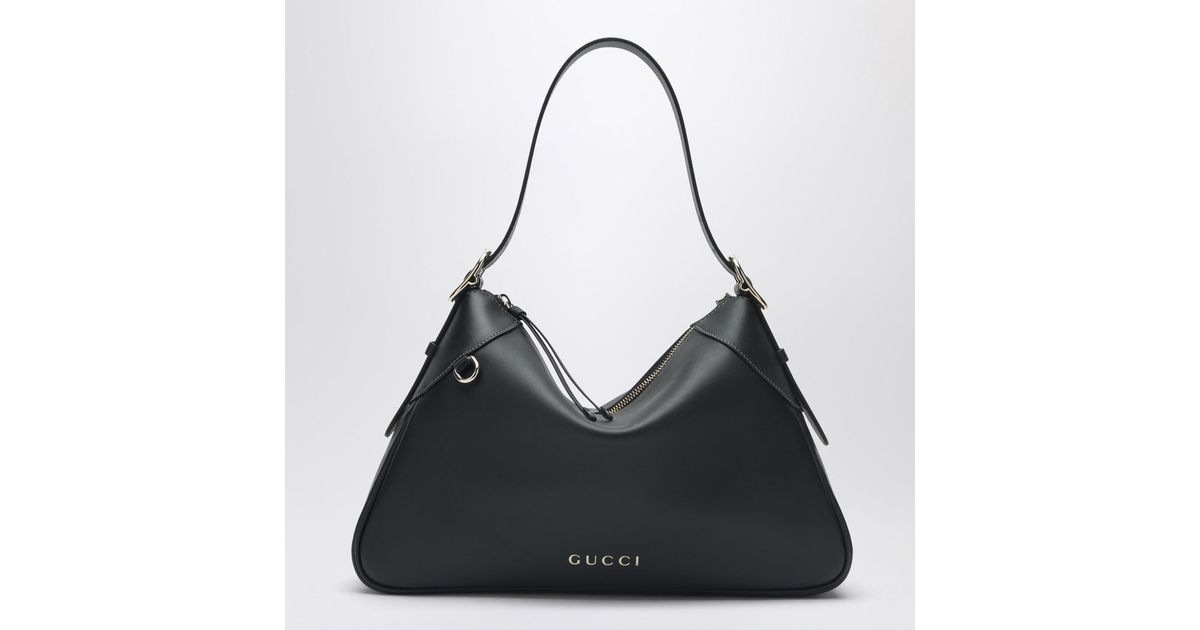 Gucci Gg Emblem Large Shoulder Bag in Black | Lyst UK
