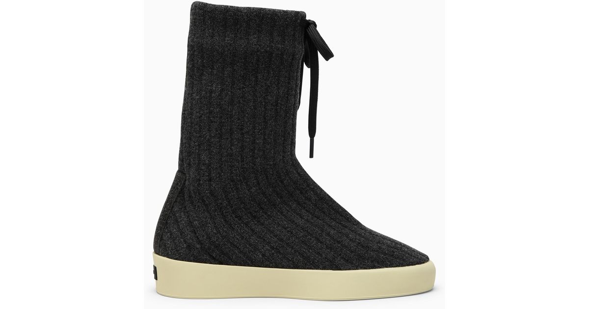 Fear Of God Dark Ribbed Wool Boot For in Black for Men | Lyst