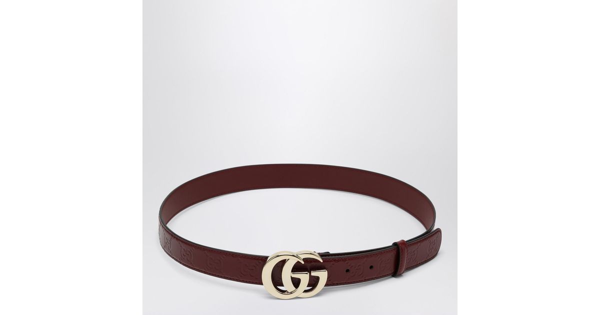 ベルト GUCCI GG MILANO ROSSO ANCORA LEATHER BELT GG Milano belt in Rosso Ancora red GG leather | GUCCI® US