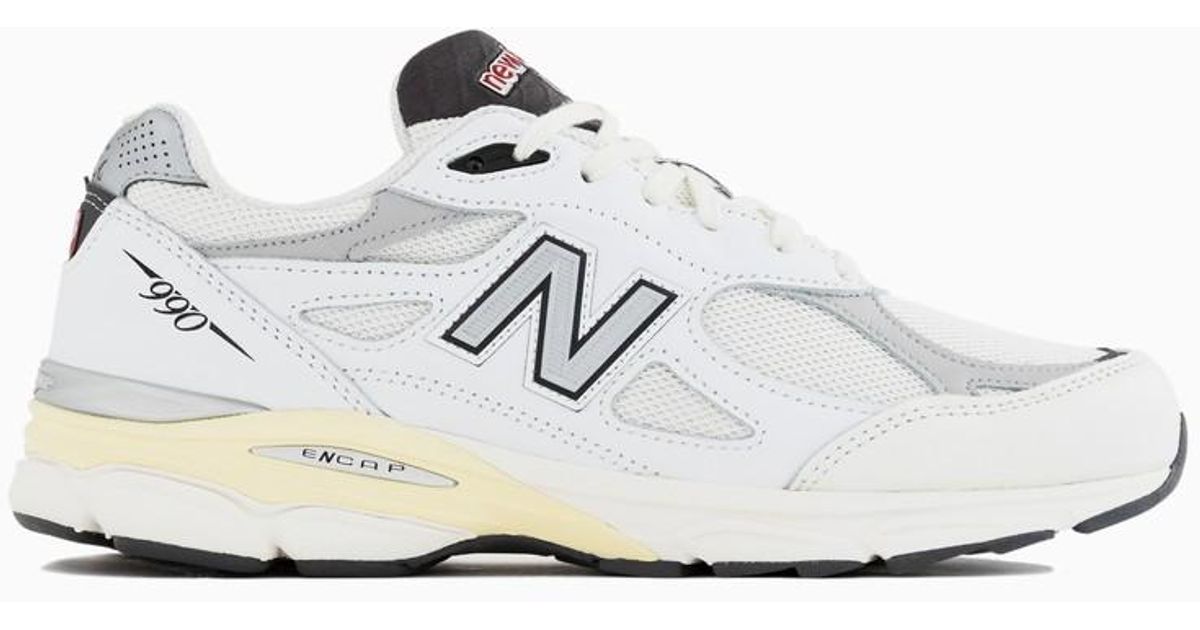 new balance m990v2 by teddy santis white navy red