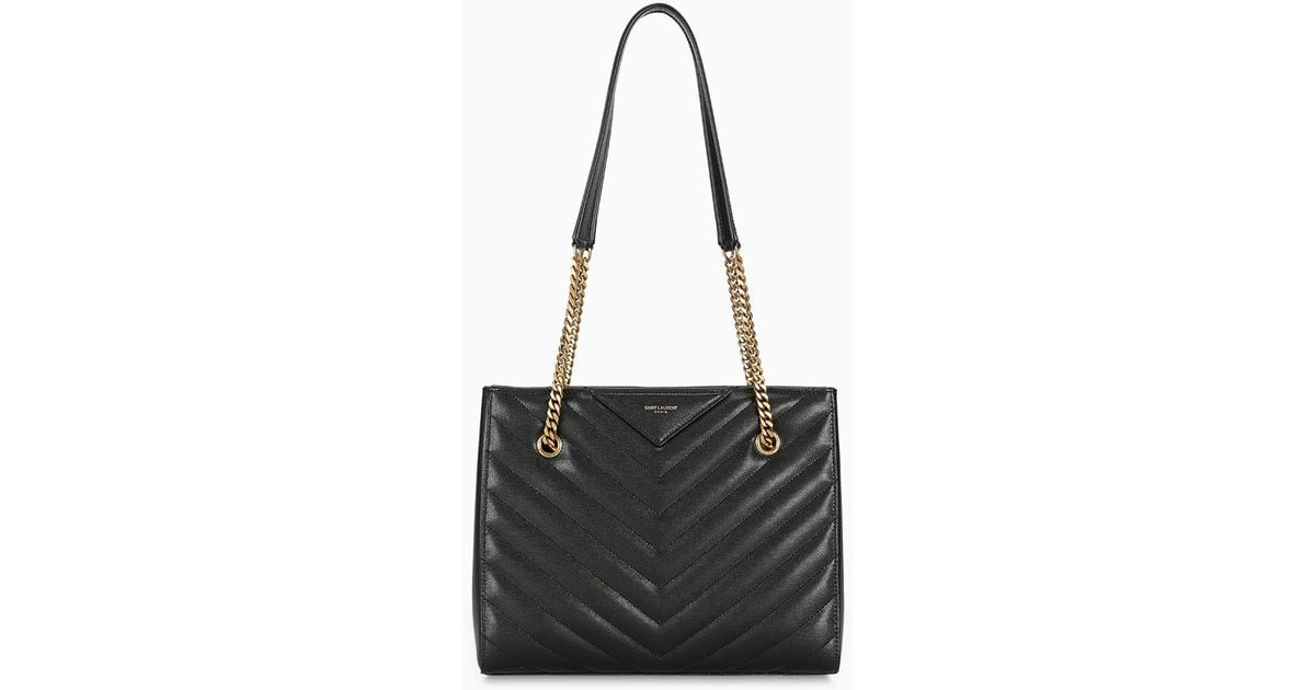 Saint Laurent Tribeca Giant Quilted leather Shoulder Bag in Black Lyst