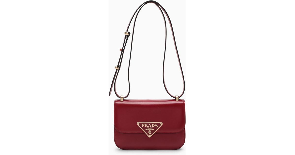 Prada Leather Shoulder Bag in Red Lyst