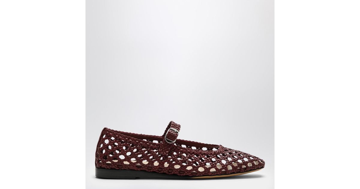 Le Monde Beryl Woven Mary Jane Ballerina in Brown | Lyst UK