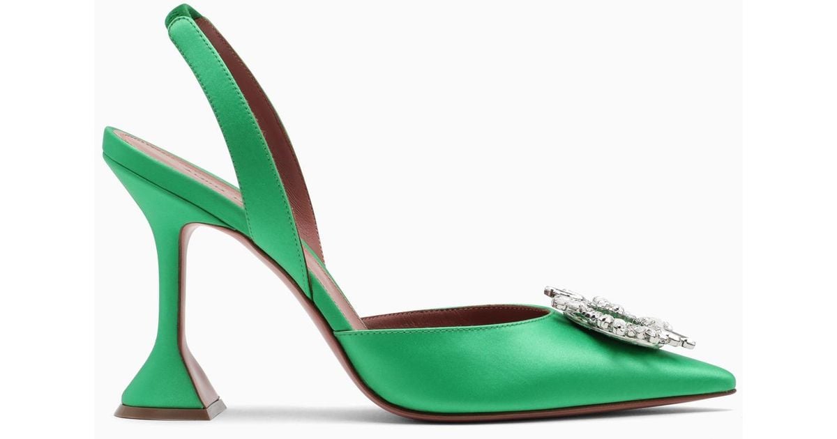 amina muaddi satin pumps