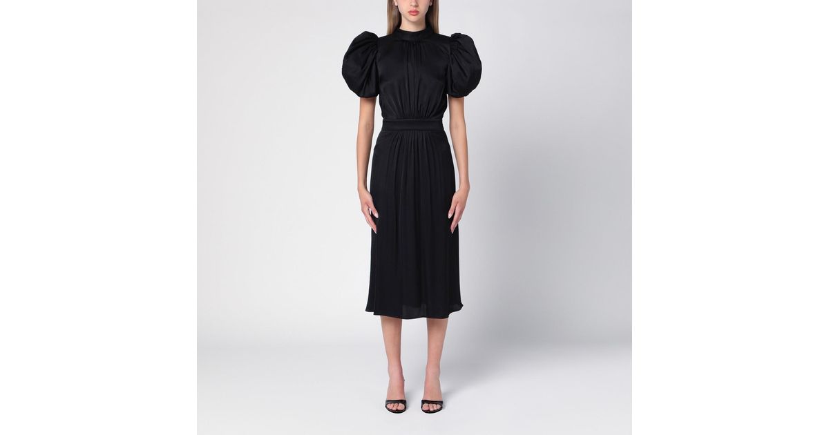 ROTATE BIRGER CHRISTENSEN Midi Dress With Puff Sleeve in
