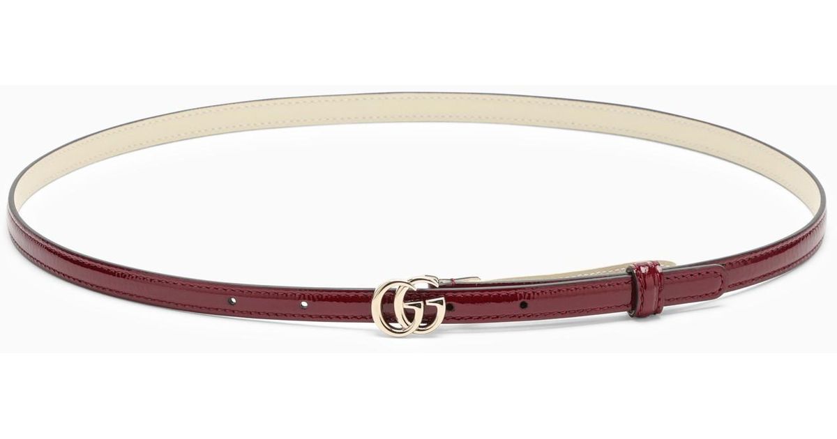 ベルト GUCCI ROSSO ANCORA THIN BELT WITH HALF BUCKLE GUCCI Rosso Ancora thin belt with half buckle | TheDoubleF