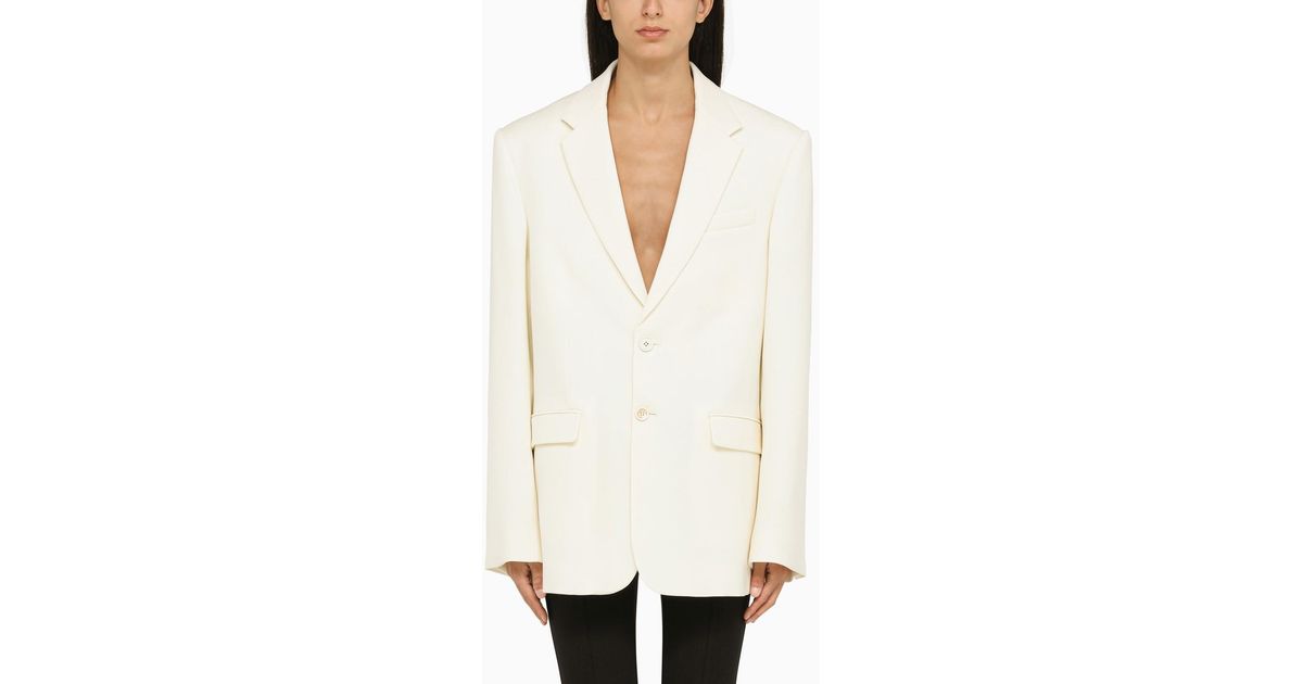 Wardrobe NYC Wool Oversize Blazer in White Lyst