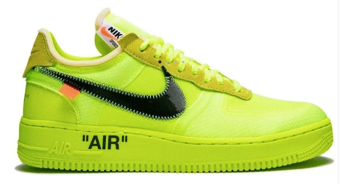 NIKE X OFF-WHITE The 10: Force 1 Low 'off-white Volt' Shoes in Yellow | Lyst