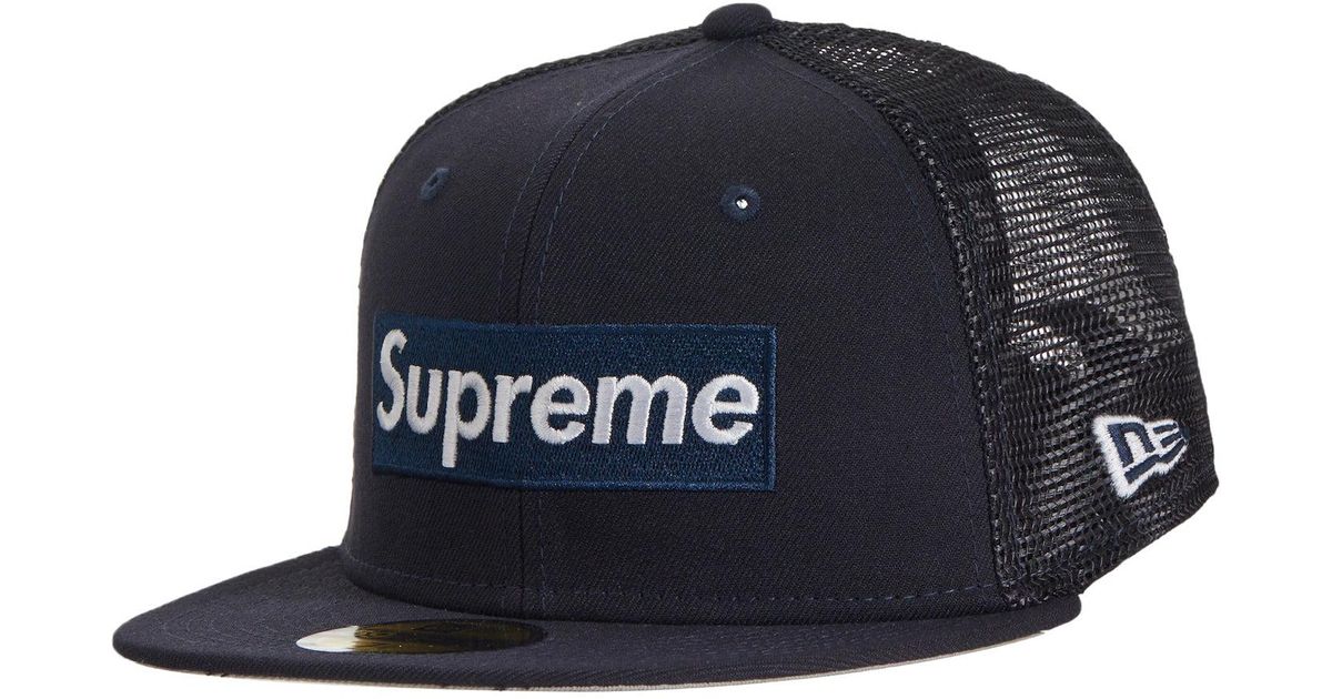 Supreme Box Logo Mesh Back New Era Hat (ss23) Navy in Blue | Lyst