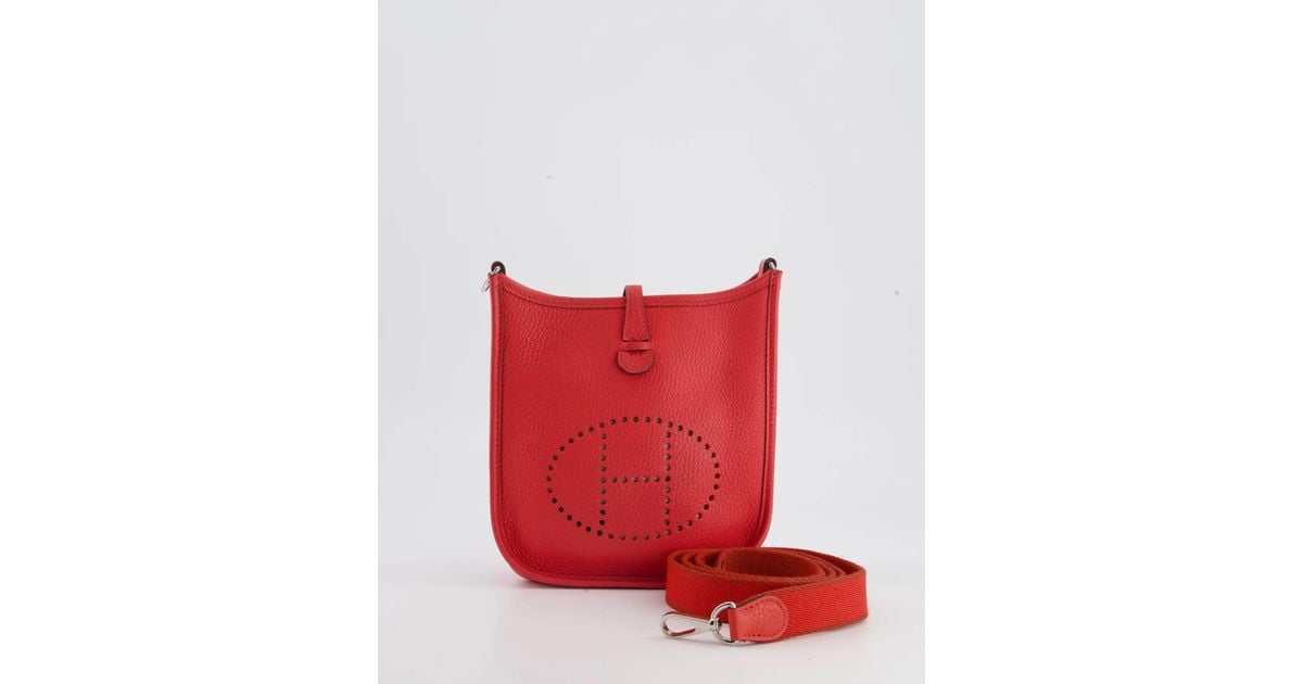 Hermès Mini Evelyne Bag In Capucine Clemence Leather With