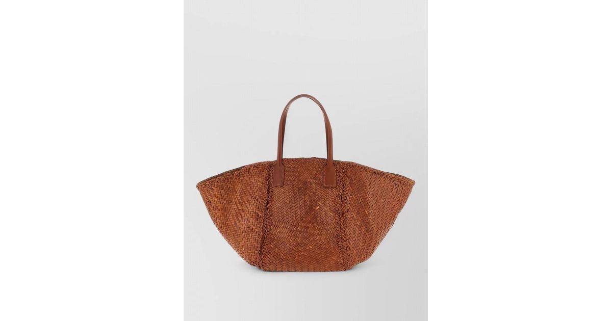 Dragon Diffusion Teresa Rectangular Tote Bag Dual Handles in Brown ...
