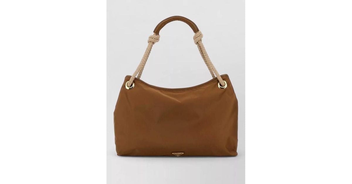 Prada Fabric Shoulder Shopping Bag Tone Hardware in Brown | Lyst UK