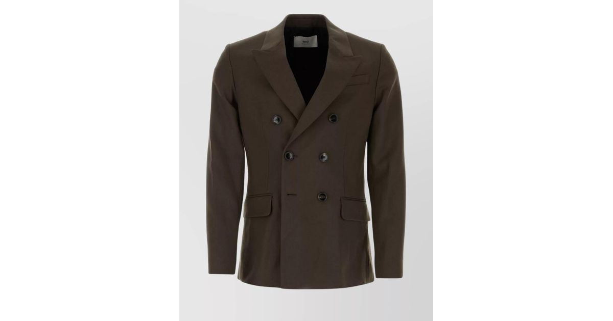 Ami Paris Men's Single Breasted Virgin Wool Blazer Black