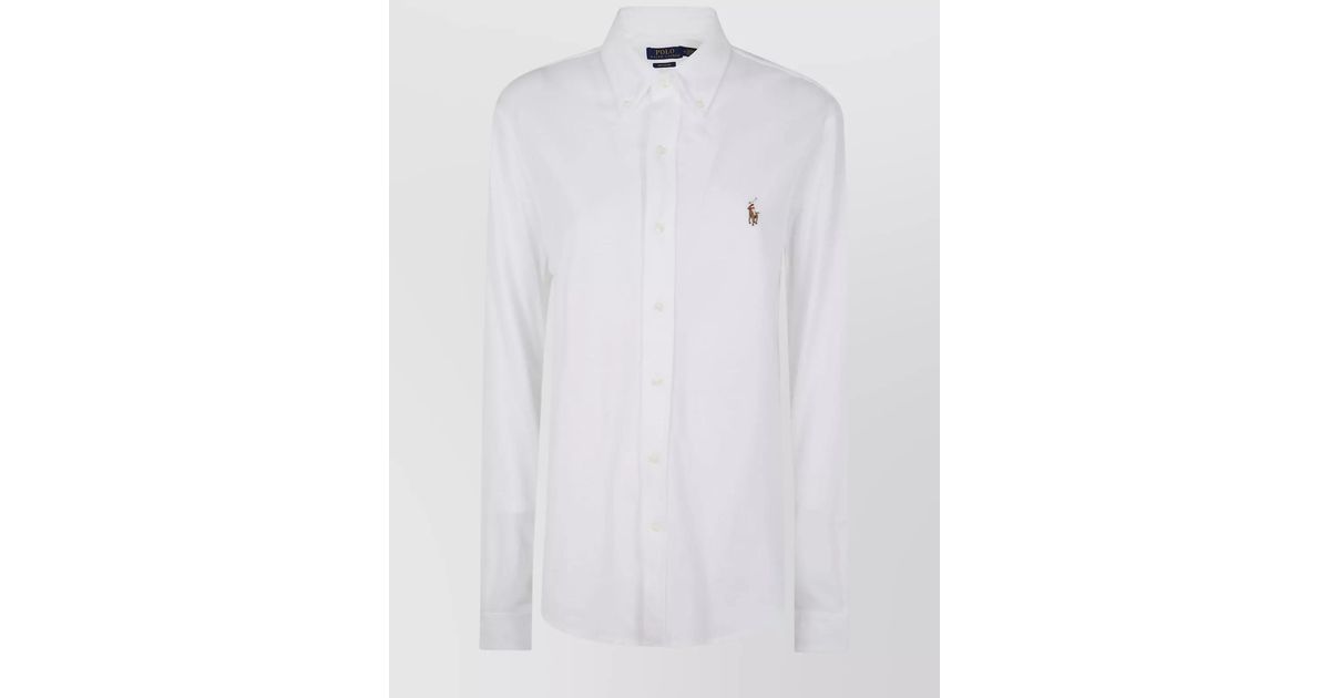 Polo Ralph Lauren Long Sleeve Sport Shirt in White for Men | Lyst UK